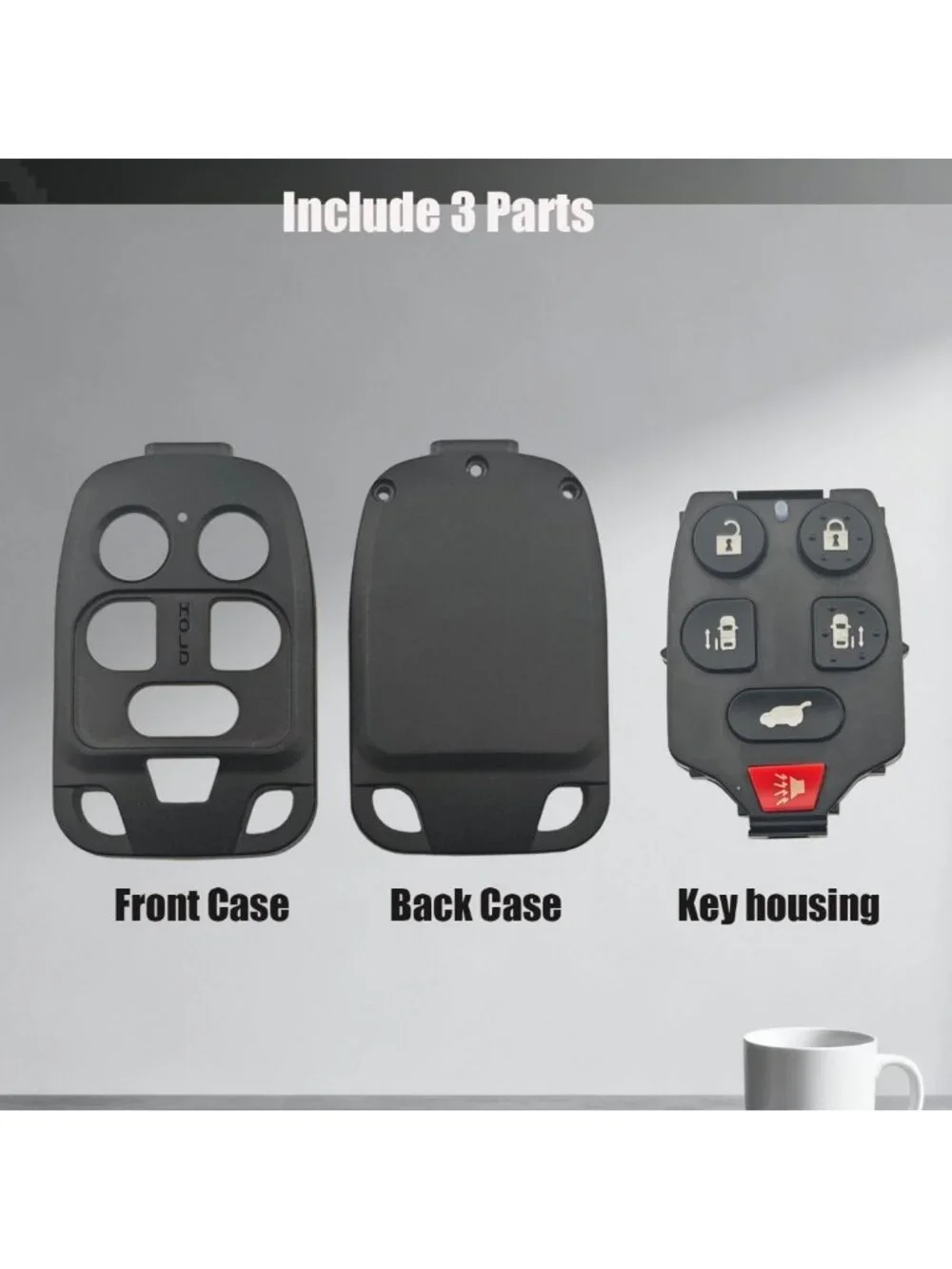 Keyless Entry Remote Key Fob Cover Case - No Cutting Replacement Shell for Honda